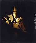 Georges de La Tour Boy blowing at a Lamp painting